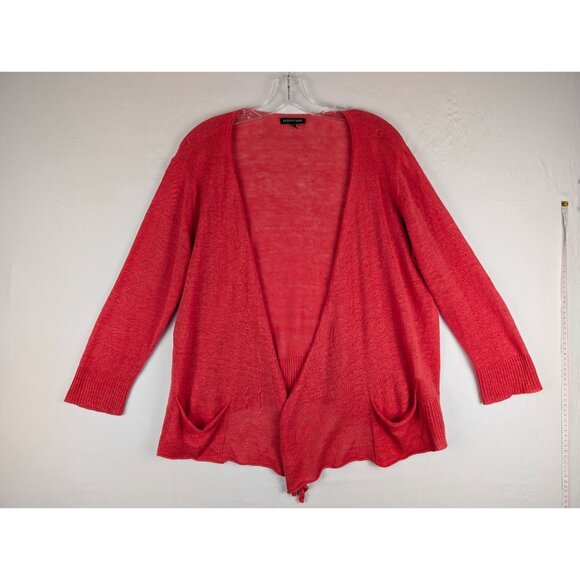 Eileen Fisher Sweater Womens Large Linen Open Front Cardigan - Picture 1 of 7